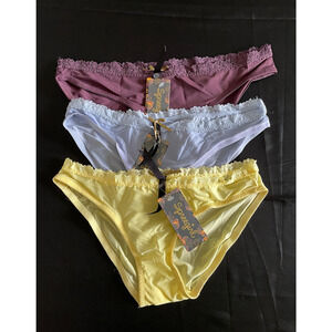 3 PAIR SEVEN TIL MIDNIGHT FRENCH CUT BIKINI PANTIES LINGERIE SIZE M NEW